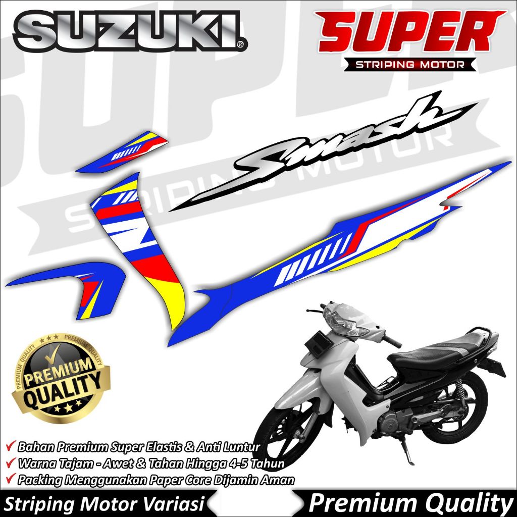 Stiker Smash Lama Anti Luntur keren Striping Smash Lama Striping Suzuki Smash Lama Road Race