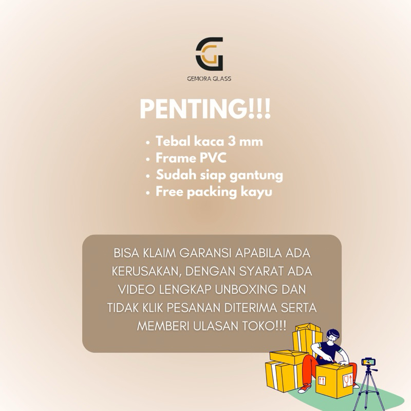 Cermin Bulat Dinding Aesthetic Frame Hitam Putih (Free Packing Kayu) Cermin Dinding/ Cermin