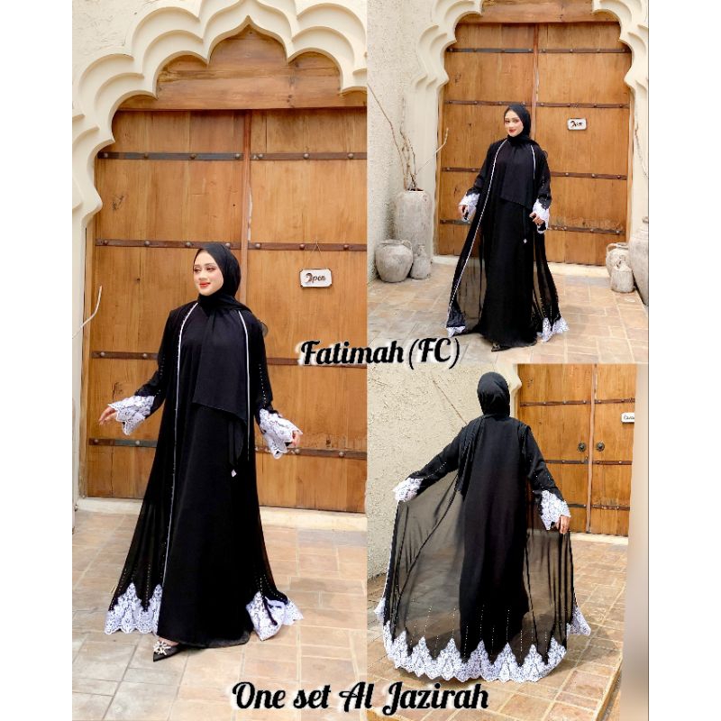 Abaya satu set abaya one set gamis hitam inner n outer abaya one set aljazira fashion muslim gamis s
