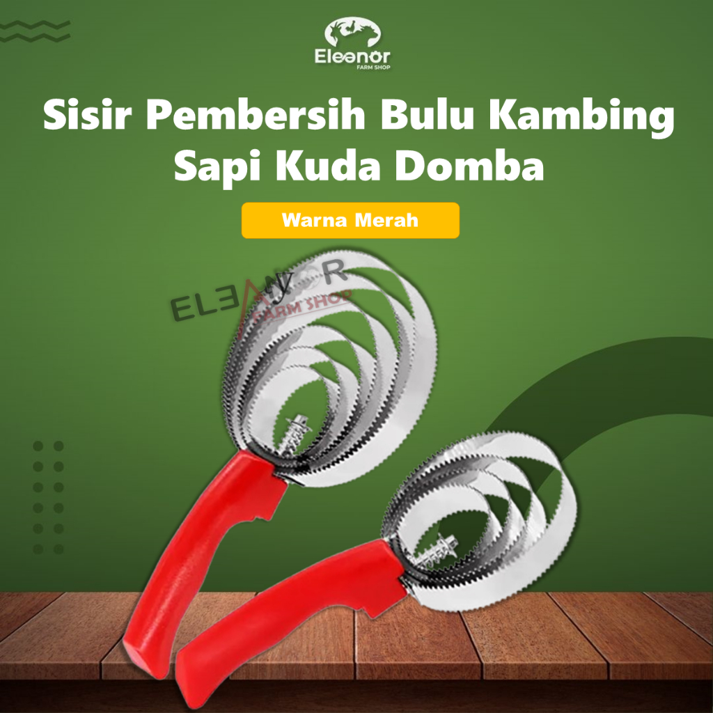 Sisir Kambing Domba Sapi Kuda Sisir Pembersih Bulu Hewan Merah