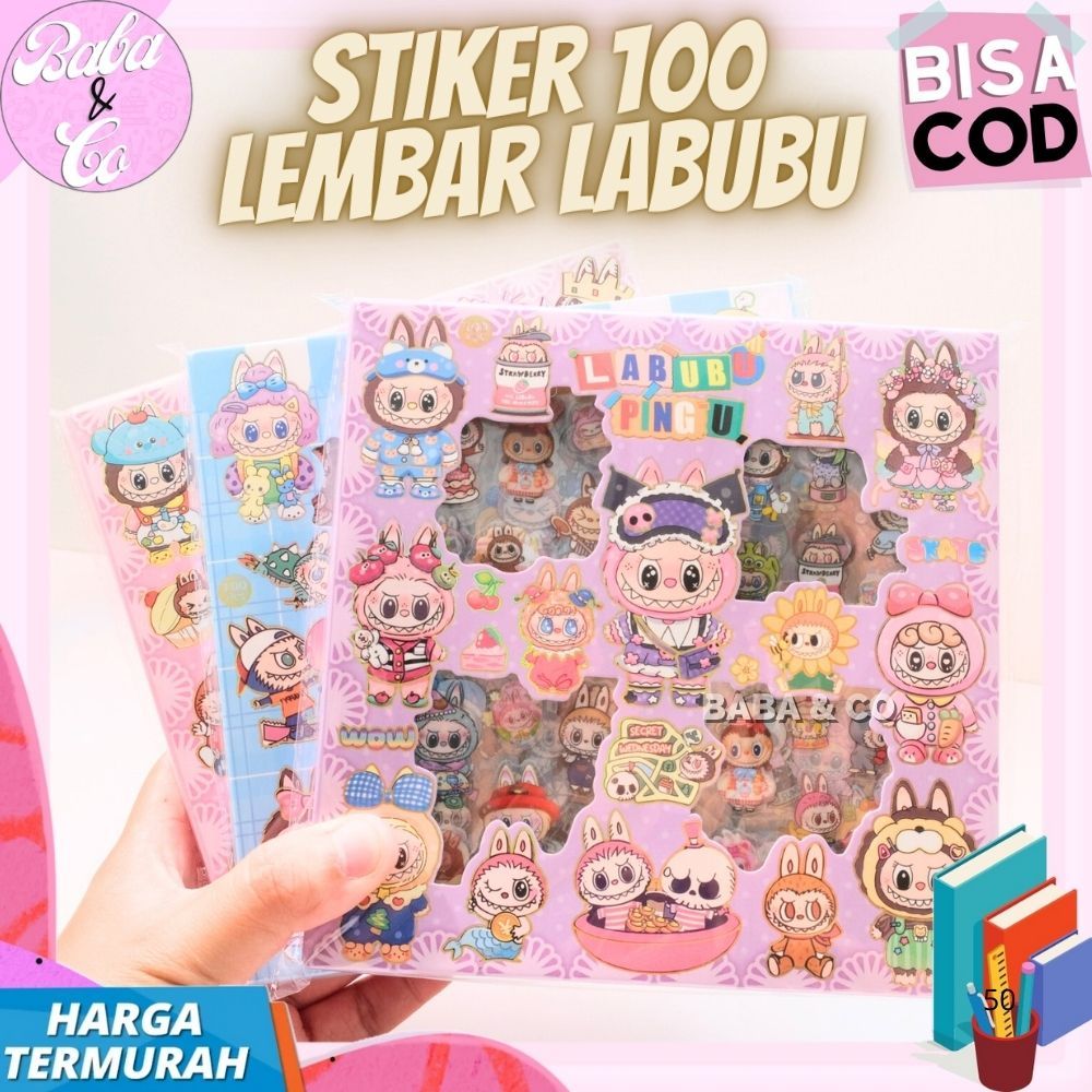 

STIKER 100 LABUBU LUCU UNIK 1 BOX STIKER LABU LABU ISI 100pcs STICKER LABUBU LABEL LABU LABU BOX MURAH GROSIR