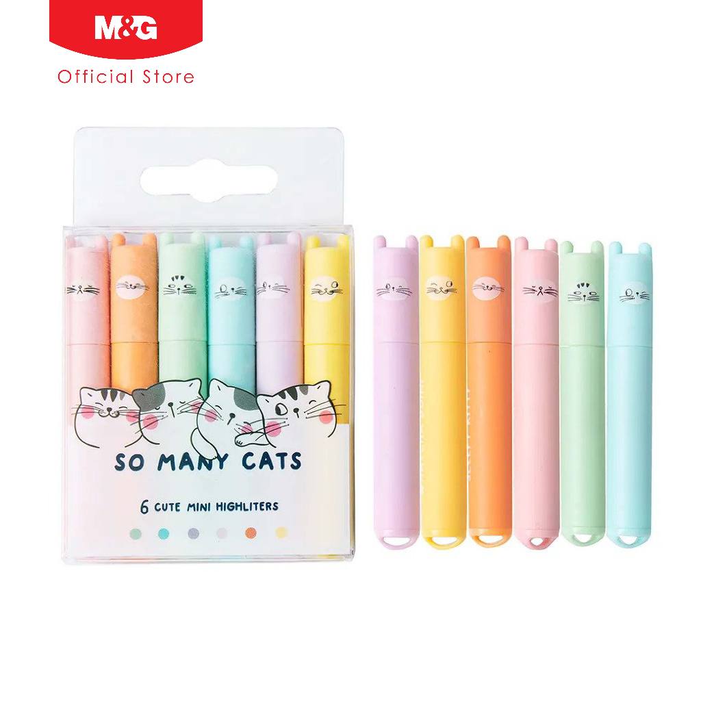 

Miniso x M&G Stationery Mini Highlighter 6pcs / Mini Stabilo Mini pensil warna air