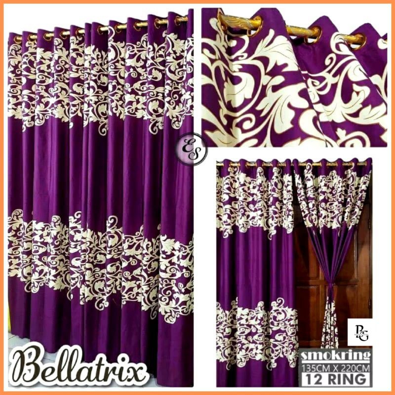 Gorden Murah Kualitas Premium Tirai Jendela Cantik Motif Bunga Bellatrix