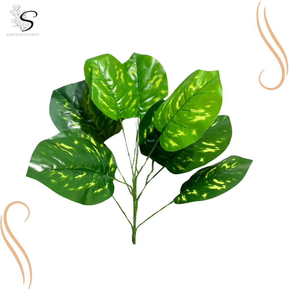 Lintang Gardening Tanaman Hias Palsu Tanpa Pot Daun Keladi Plastik Bunga Artificial Dekorasi Ruangan