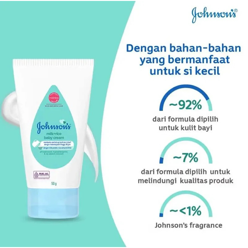 JOHNSON'S BABY CREAM MILK & RICE 50GR