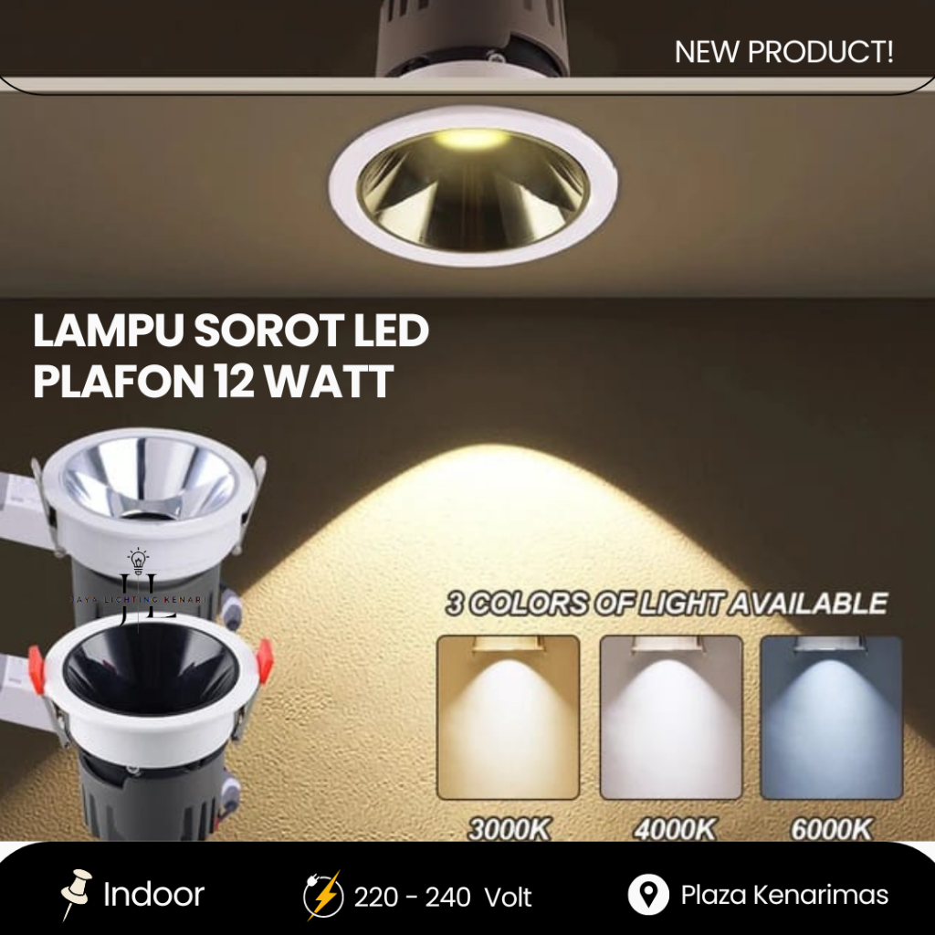 Lampu Downlight COB Plafon 12 Watt Lampu Spotlight Led 12 Watt