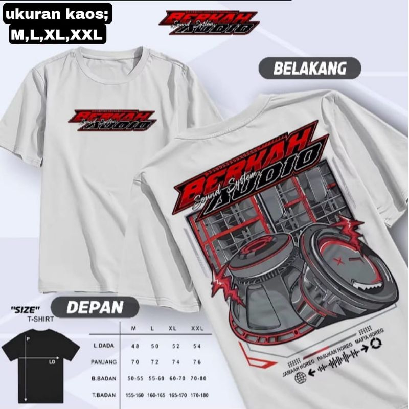 Baju Sound System Berkah Audio Horeg // Kaos Sound system Berkah Audio Horeg Combed 24s