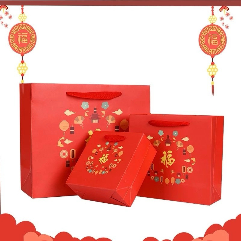 

Paperbag Happy New Year Tahun Baru Xin Nian Fu 新年 福 Kado Hadia Kantong Kado Hadia Souvernir Pesta Bunga Party