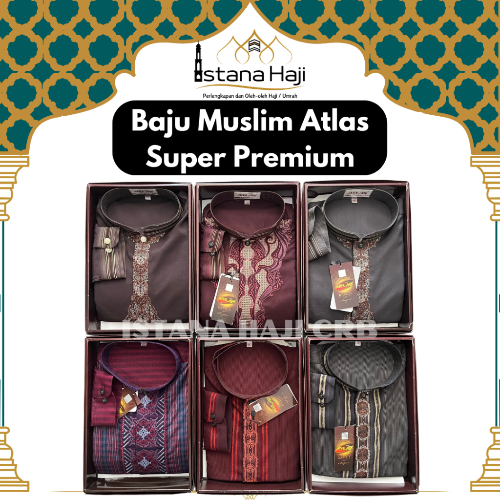 Atlas Baju Muslim Koko Super Premium Bamus Lengan Panjang Manset Kancing Dewasa