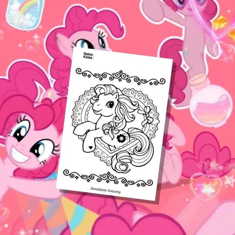 Kertas Mewarnai Anak Tema My Little Pony / Kertas Gambar (10 Lembar Gambar)