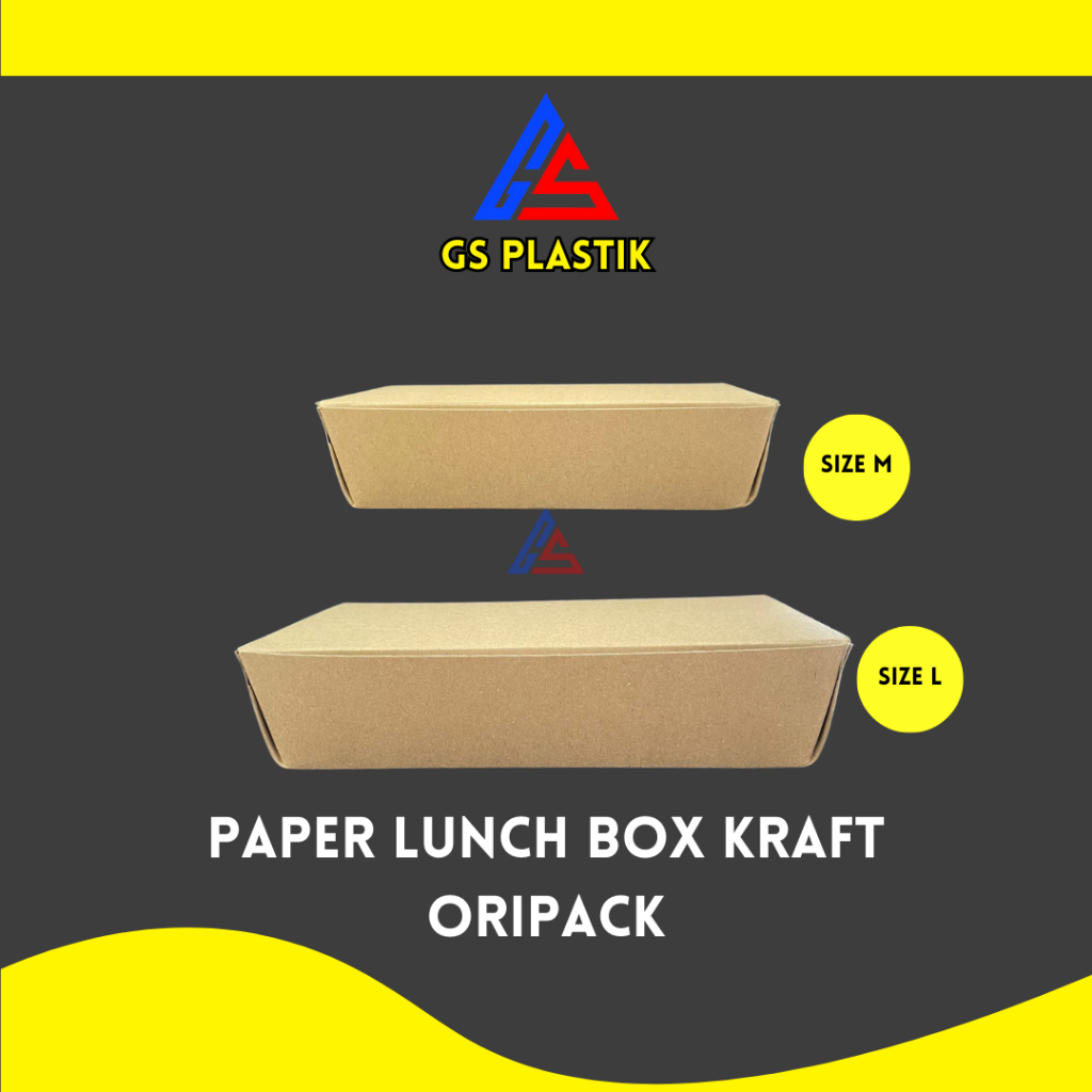 Paper Lunch Box Kraft isi 50 pcs Oripack Kotak Nasi Kotak Bekal Kertas