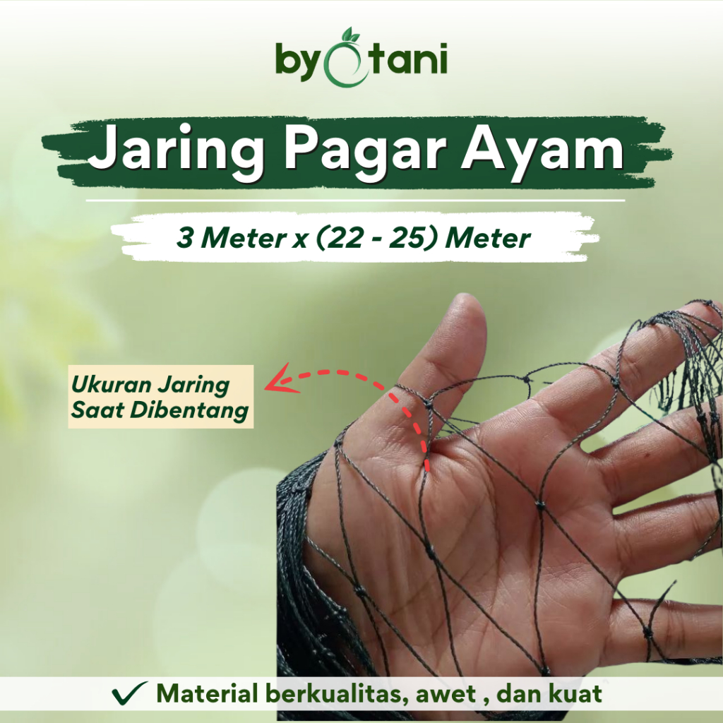 Raflezia Jaring Ayam 3 Meter / Jaring Kandang Ayam / Jaring Kebun / Jaring Serbaguna