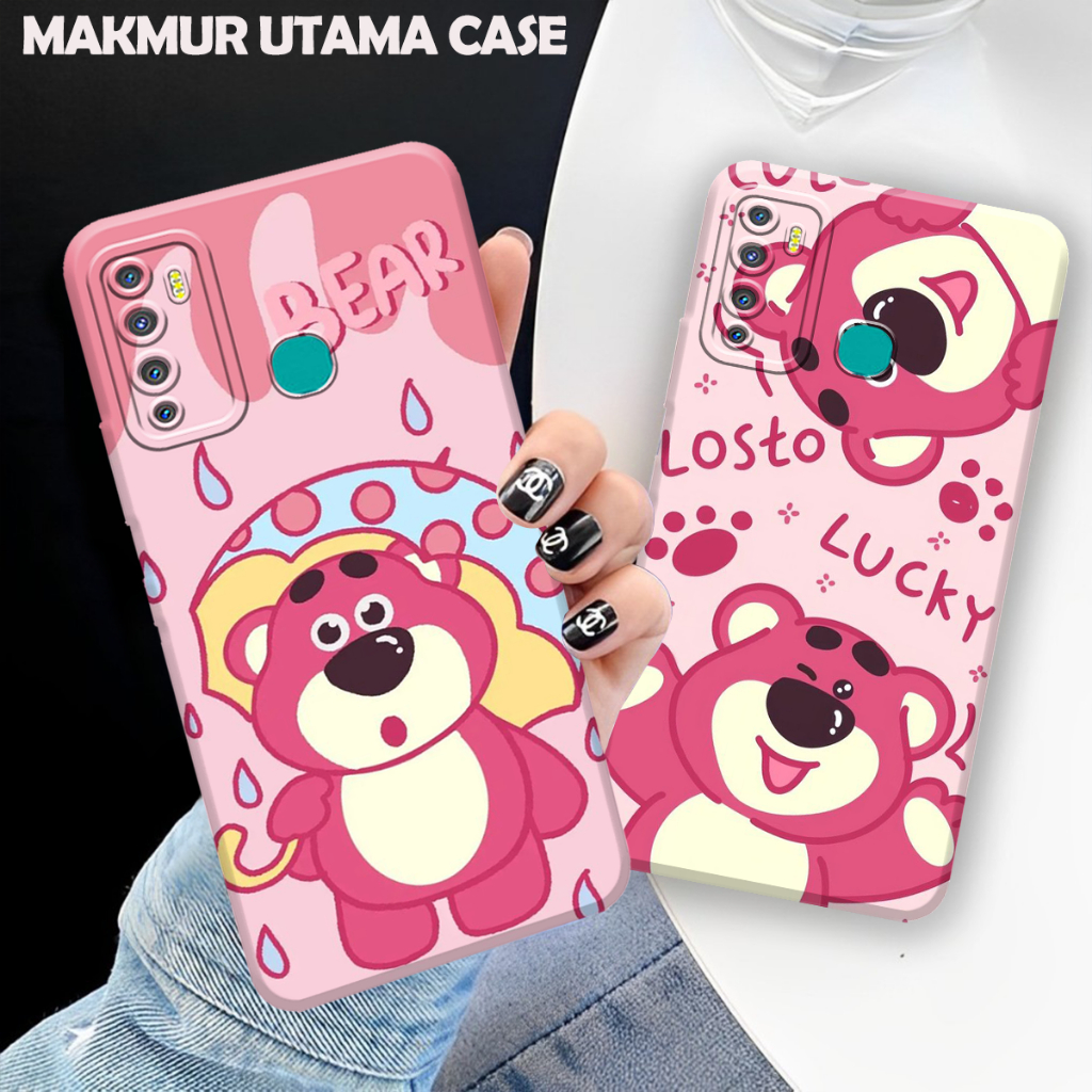 Casing Prokamera Infinix Hot 9 10 11 12 20 30 Play Note 8 10 10 Pro 12 2022 12 2023 Motif Lotso Pink