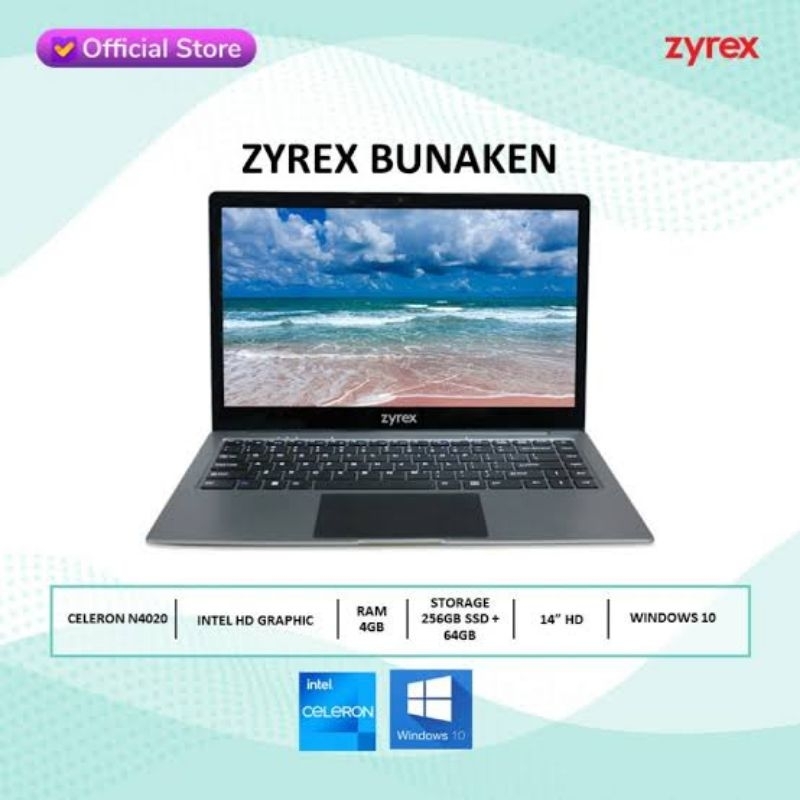 LAPTOP ZYREX INTEL CELERON N4020 4GB 256 SSD 14IN