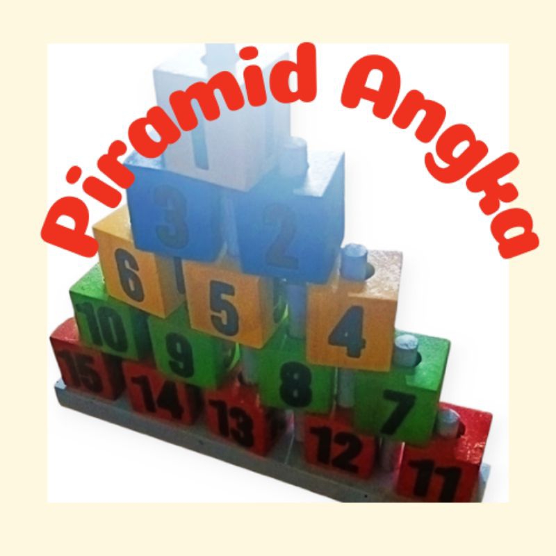 Mainan Edukasitif Anak Susun Balok Piramid angka / Mainan Balok Susun Angka