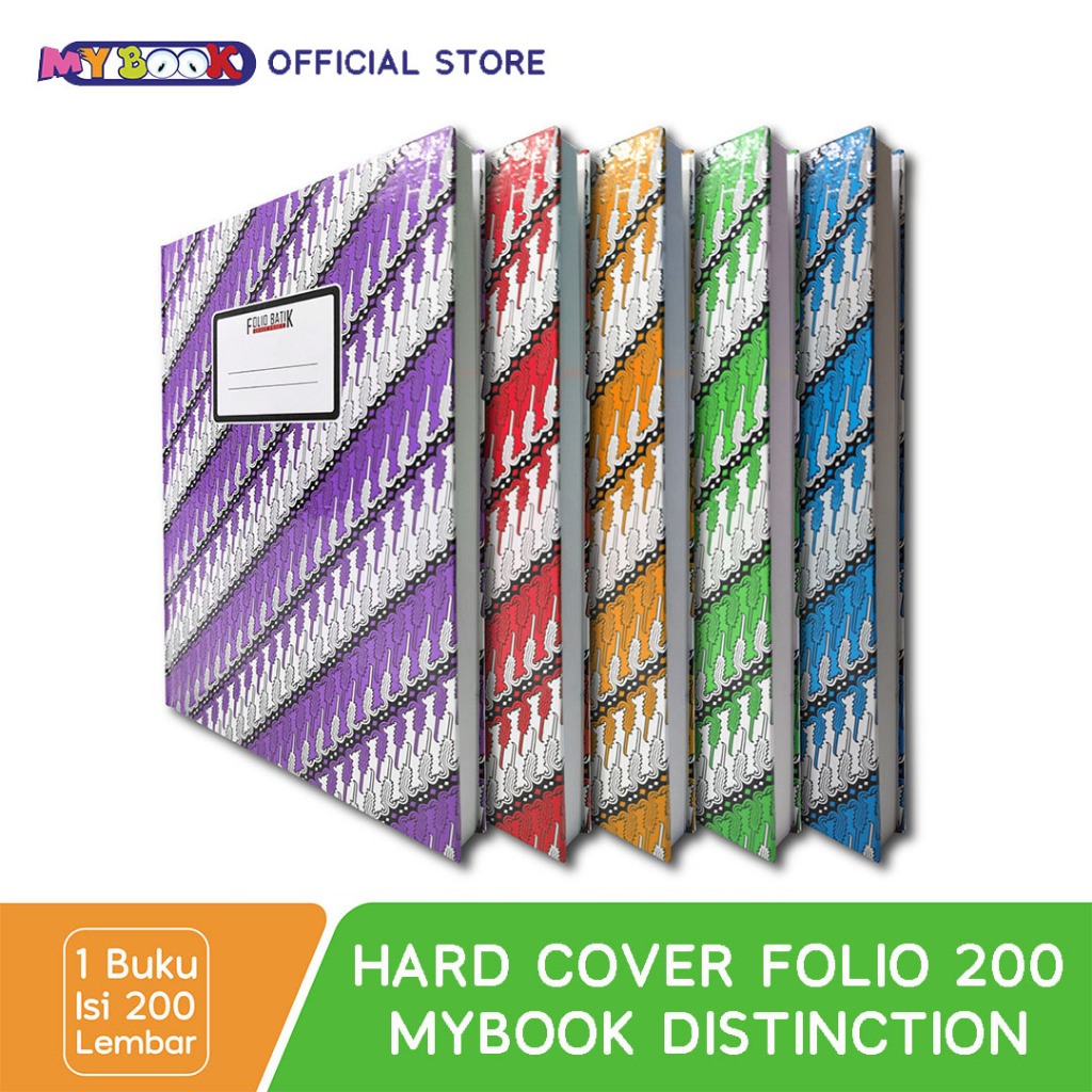 

My Book Distinction Buku Hard Cover Folio / F4 Batik Warna Warni - 200 Lembar