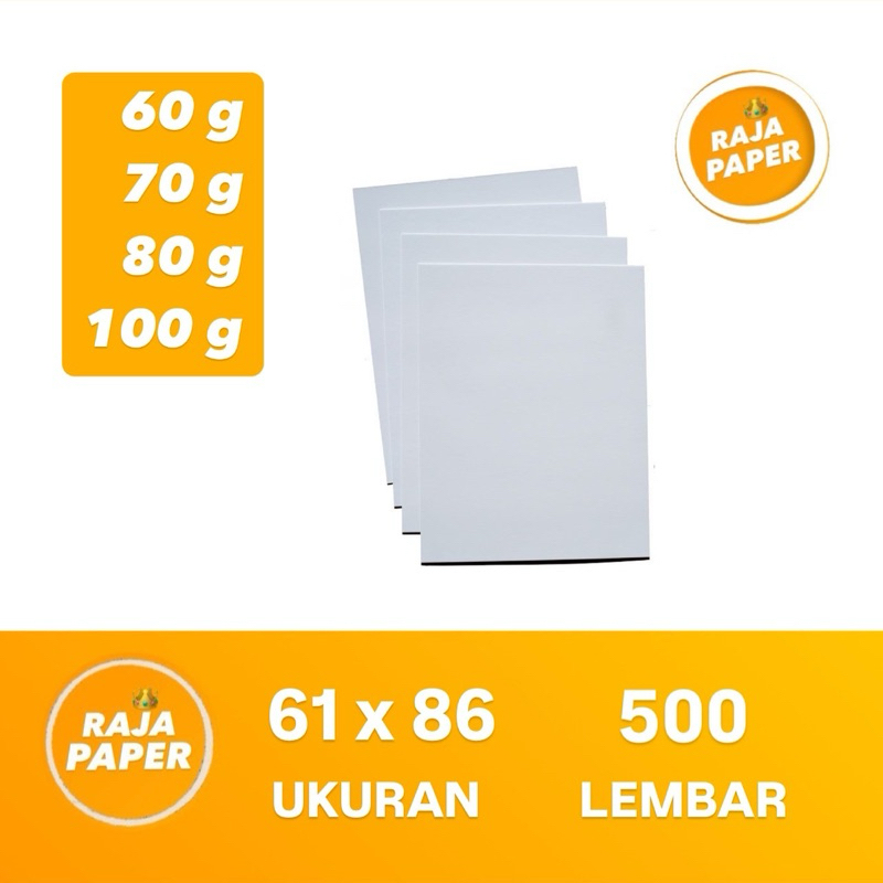 

Kertas HVS Ukuran PLANO 61 Cm x 86 Cm 500 Lembar 60 70 80 100 Gsm Gr Gram ( 610 Mm x 860 Mm ) 1 Rim 500 Lbr 500 Pcs Kertas Print Kertas Fotocopy Fotocopy Paper Kertas Photocopy