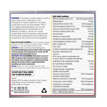 Baru Centrum Men 50+ Daily Multivitamin Supplements 60 Pack / Blackmores Multivitamin for 50+p