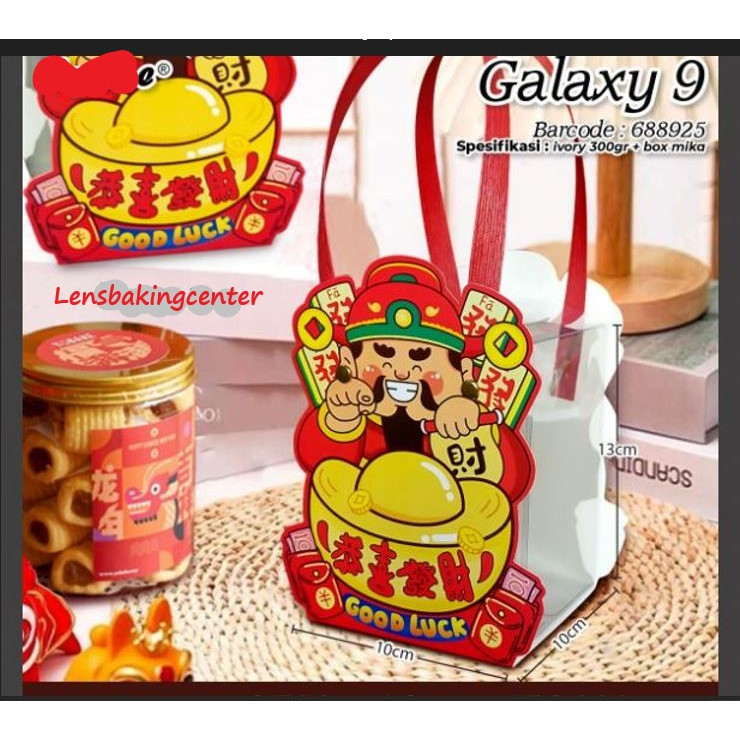 

Dus / Box / Kardus Edisi Imlek Sin Cia SinCia CNY Galaxy 6/9 Galaxy6/9 Vida 5 Vida5 1 Toples 1Toples Jar PET Tutup Bening 10x10x13/9x13