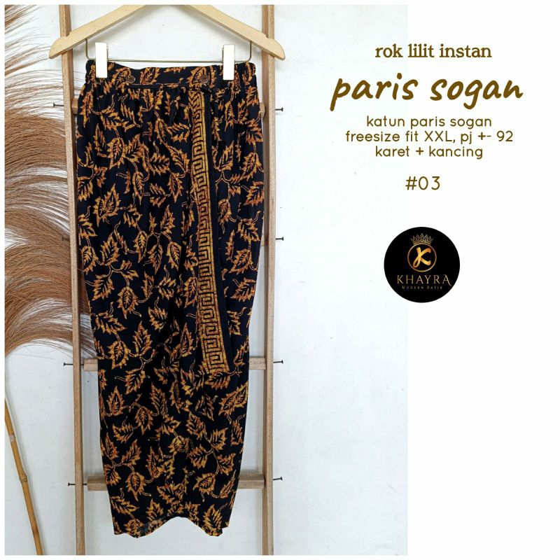 Rok lilit instan batik paris sogan