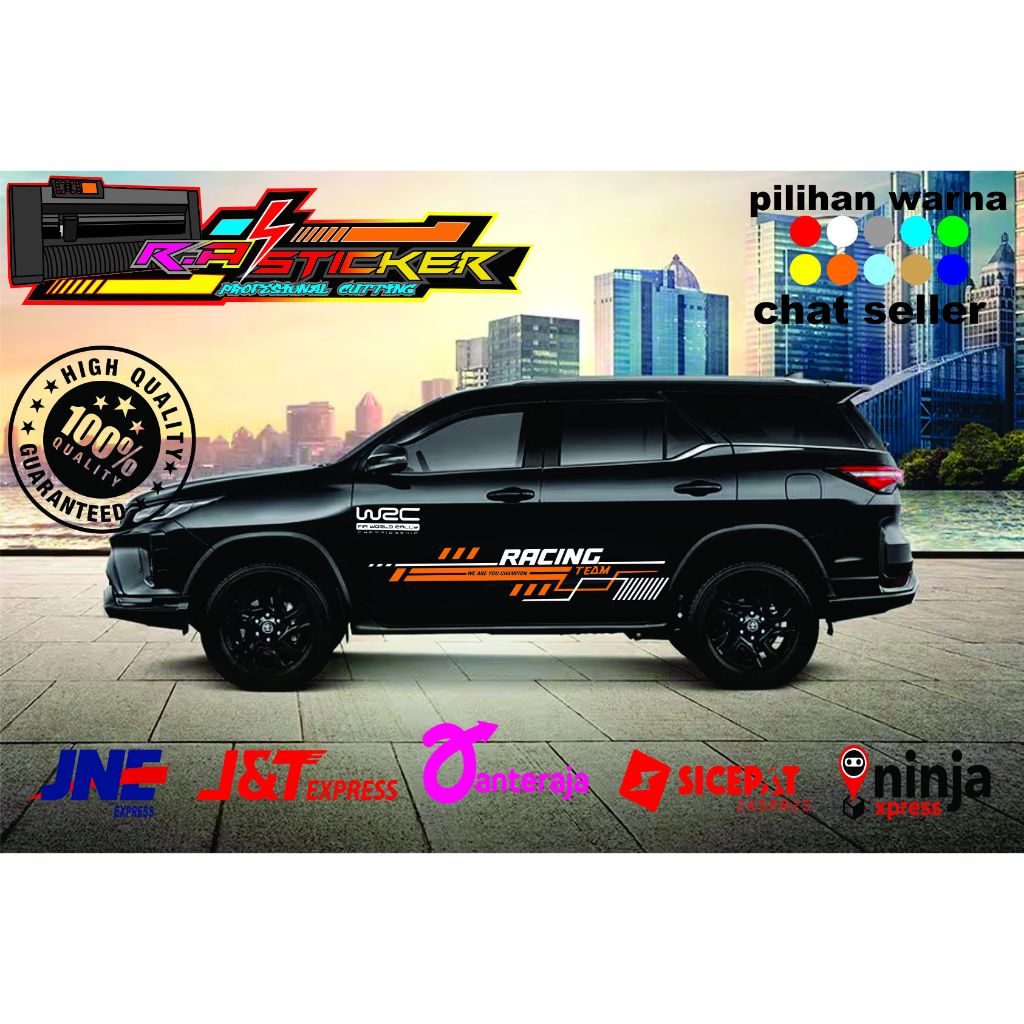 new stiker mobil fortuner stiker cutting lis body samping minimalis