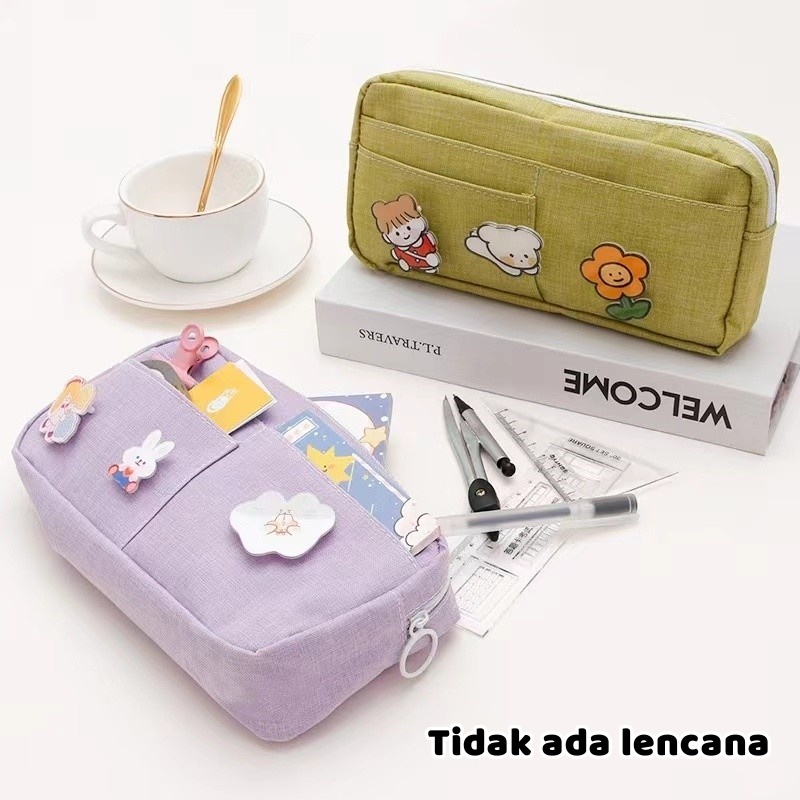 

KOTAK PENSIL RESLETING BAHAN KANVAS /TEMPAT PENSIL POLOS TANPA PIN LUCU /PENCIL CASE BESAR KOREA STYLE /POUCH ALAT TULIS KAPASITAS JEPANG UTK SEKOLAH ANAK