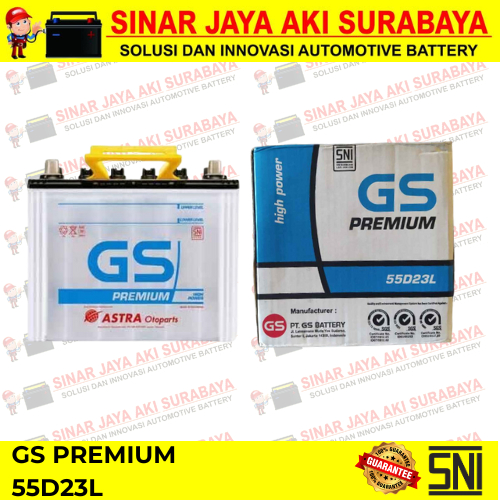 AKI GS ASTRA 55D23L Premium untuk mobil Innova, Alphard, Vitara