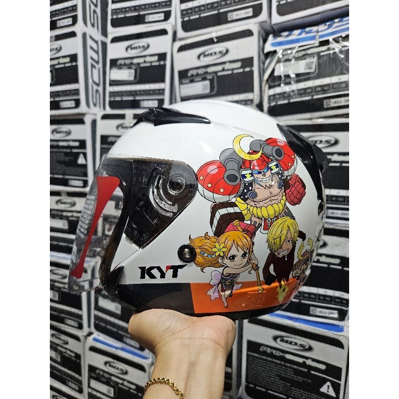 KYT HELM VENOM OPEN JUNIOR ONE PIECE #1 WHITE  ANAK
