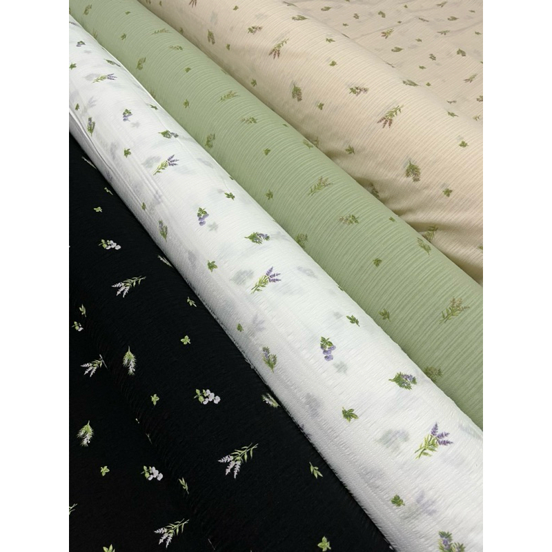 KAIN CRINKLE MOTIF BUNGA LAVENDER