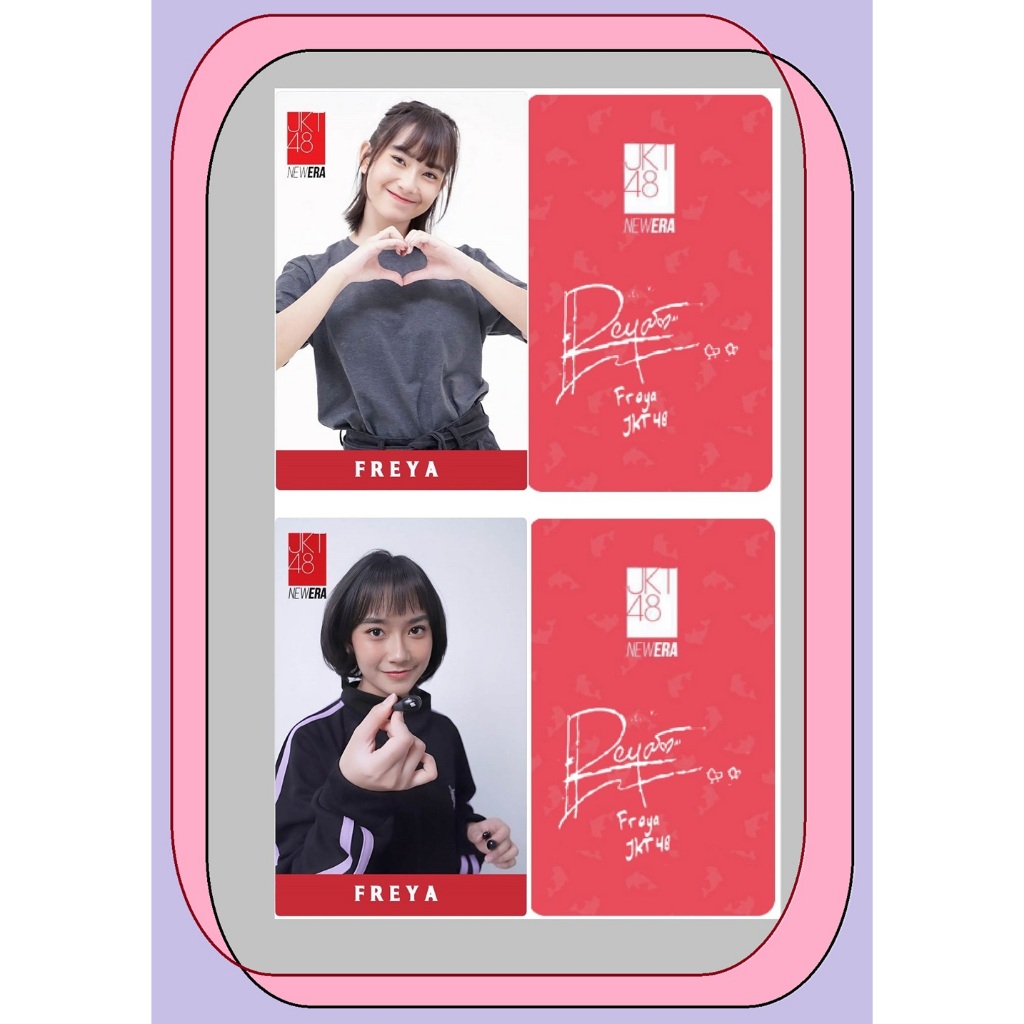 LOMO CARD ADA TTD FREYA JKT 48 KARTU 100 % 2SISI LAMINASI TEBAL 310 GSM PHOTOCARD JKT48 MEMBER BARU