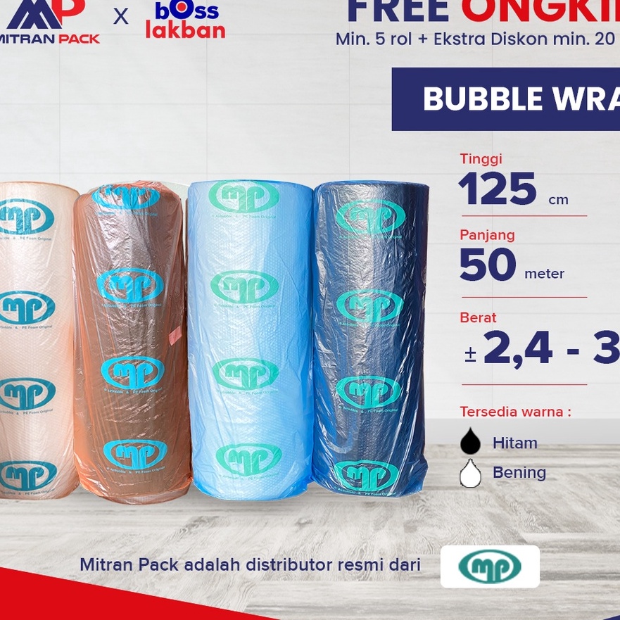 

Wah Bubble Wrap Muliapack 125 cm x 5 meter Hitam Bening