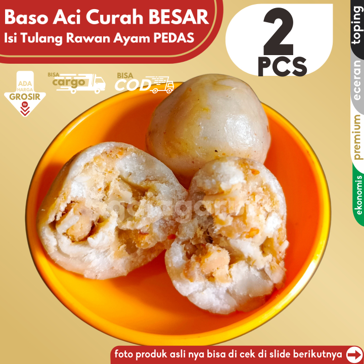 

Baso Aci CILOK BESAR 2pcs pentol isi TULANG RANGU/Rawan Ayam PEDAS by GG