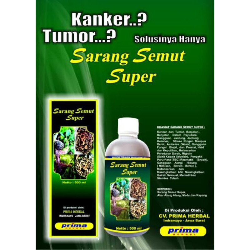 

Sarang Semut Super Prima 500ml Obat Herbal Tumor Benjolan dan Kanker Sari Sarang Semut Prima Herbal 500ml