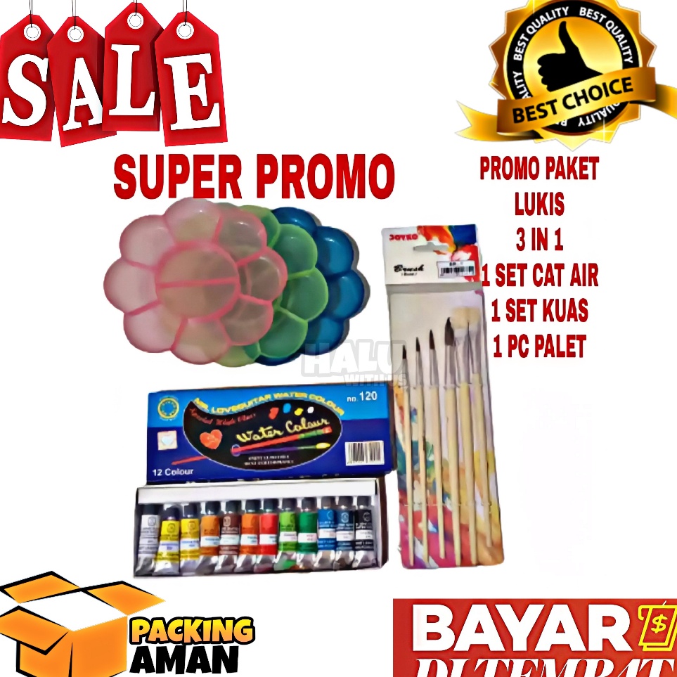 

Hadir Terpopuler BISA COD PROMO 1 Set Paket Melukis 3 In 1 Kuas Lukis Cat Air Palet Peralatan Kuas Seni Lukis