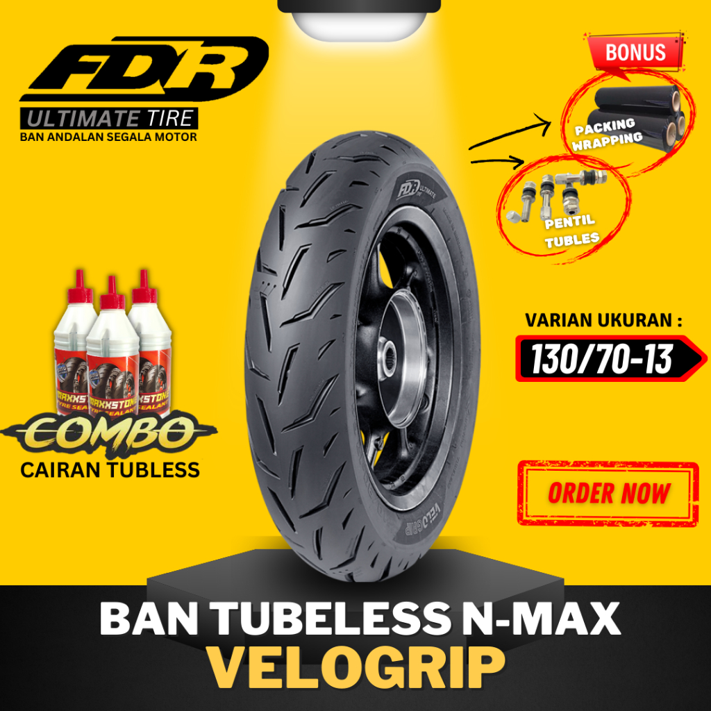 [READY COD] BAN FDR TUBELESS VELOGRIP RING 13 / BAN LUAR FDR VELOGRIP RING 13 130/70-13 / BAN MOTOR 