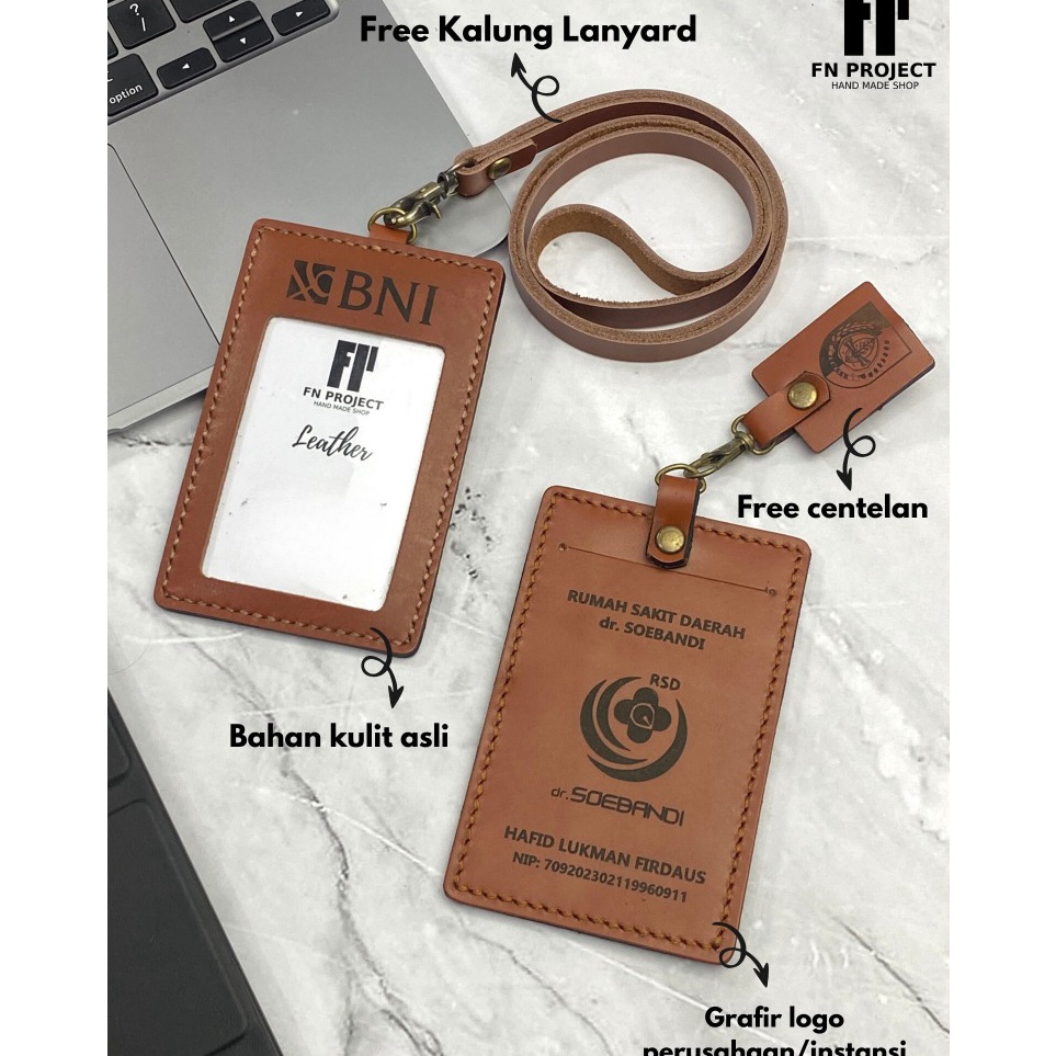 

Spesial Harga LANYARD ID CARD HOLDER KARYAWAN PEGAWAI BANK BUMN ASN BAHAN KULIT BISA 1 HARI JADI