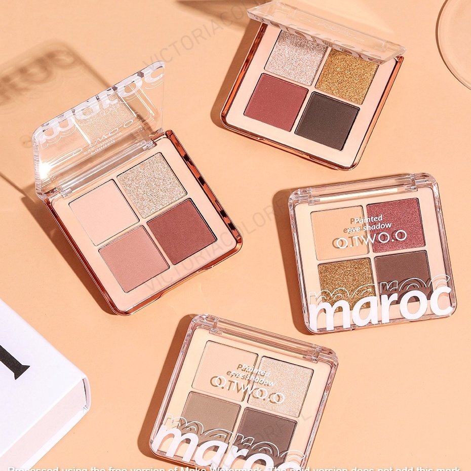 Segera Pilih  OTwoO Eyeshadow Pallete High Pigment Waterproff Long Lasting 4 Colors