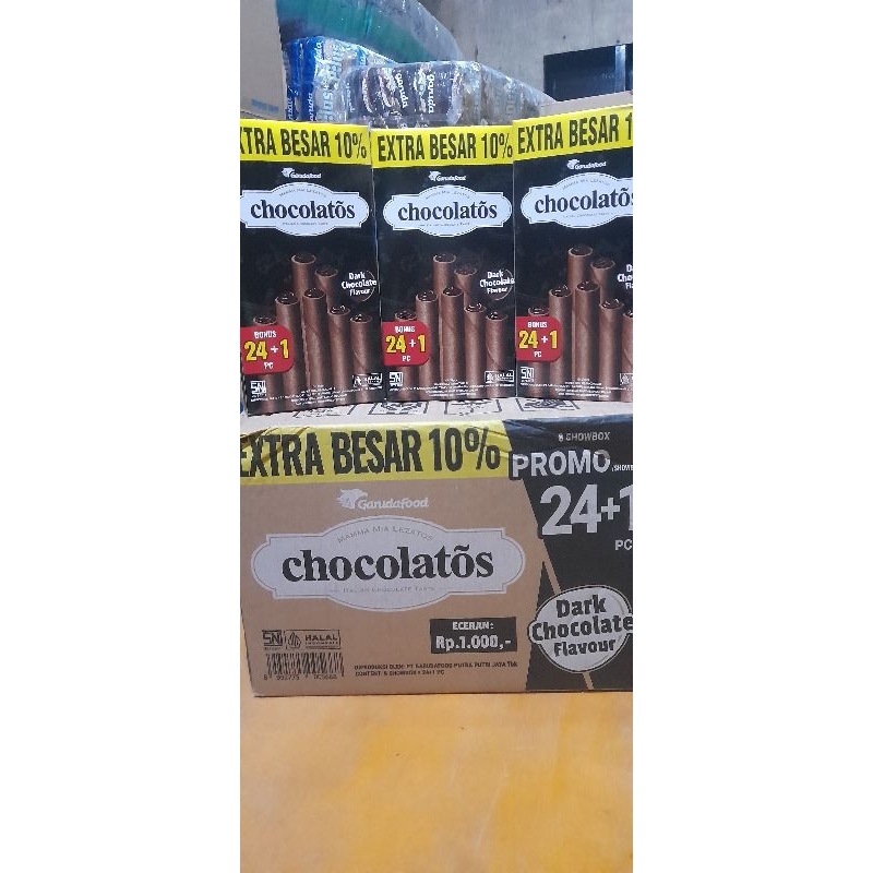 

CHOCOLATOS DARK ECER 1000 1 BOX ISI 24+1pcs