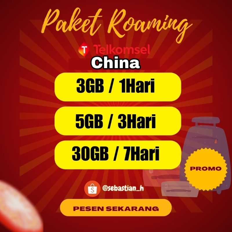 PAKET ROAMING INTERNET CHINA ISI ULANG TELKOMSEL