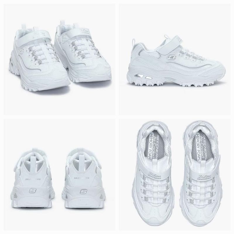 SALEEE 100% Original Skechers D'Lites Girl's Shoes - Black dan White Kode Produk: SKE302526LAN7