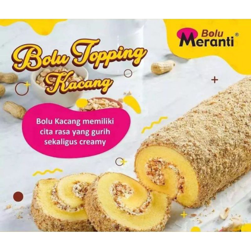 

Bolu Gulung Meranti Topping Kacang