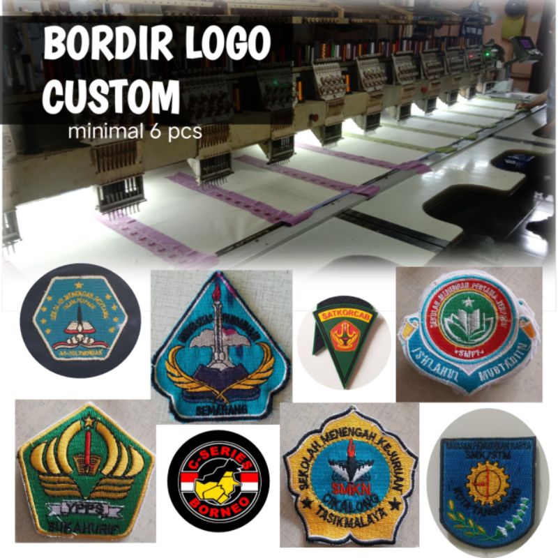 Bordir Logo Custom Desain Satuan Bordir Komputer Custom desain satuan