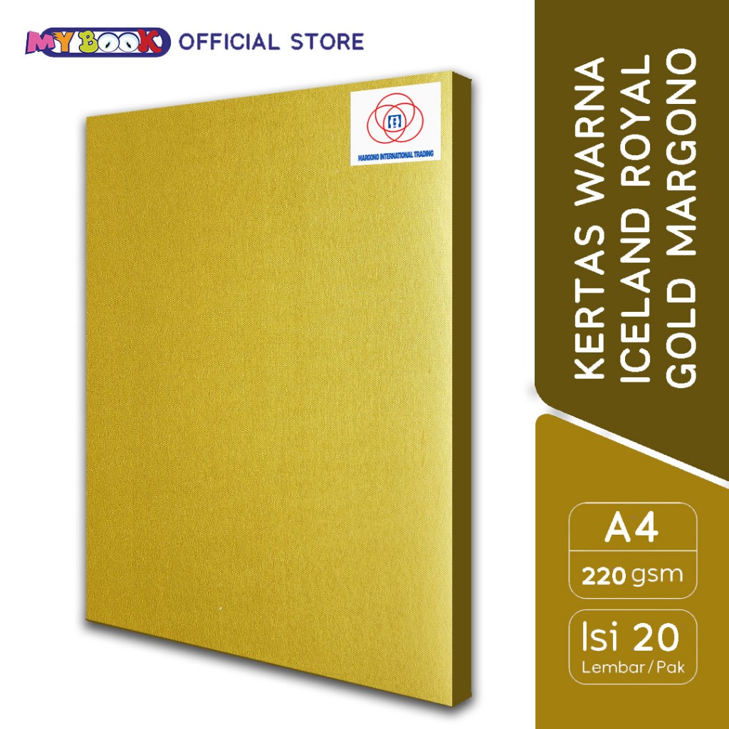 

Margono Kertas Warna A4 Iceland Royal Gold 220 gsm - 20 Lembar