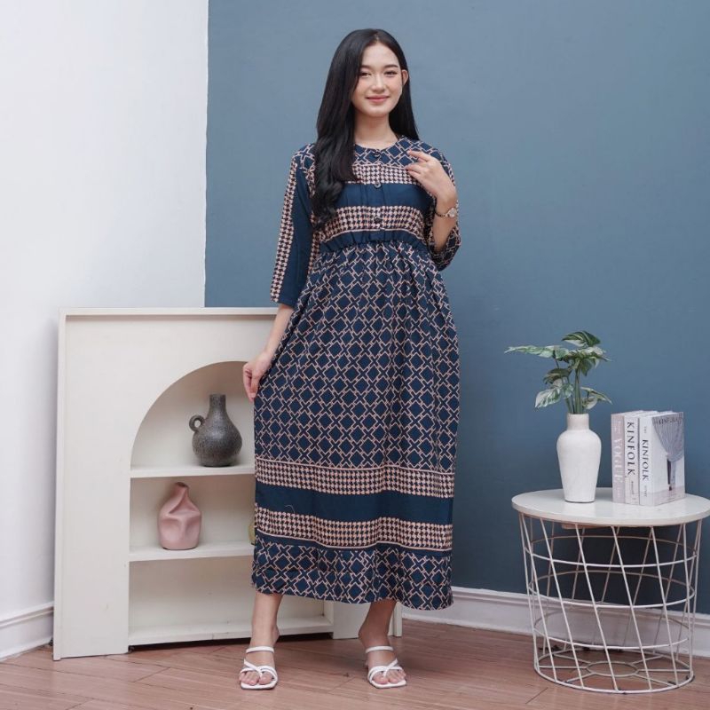 Daster Kekinian Terbaru Kerut Dada Busui Rayon Premium Remaja Ld 110 cm |grosirsandangjaya