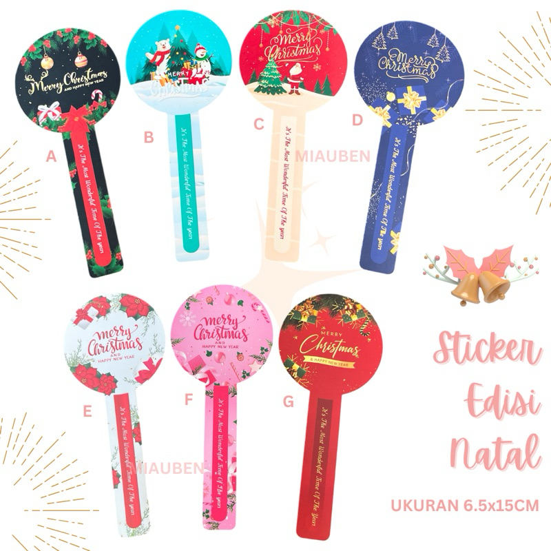 

isi 10pcs Stiker segel toples edisi natal