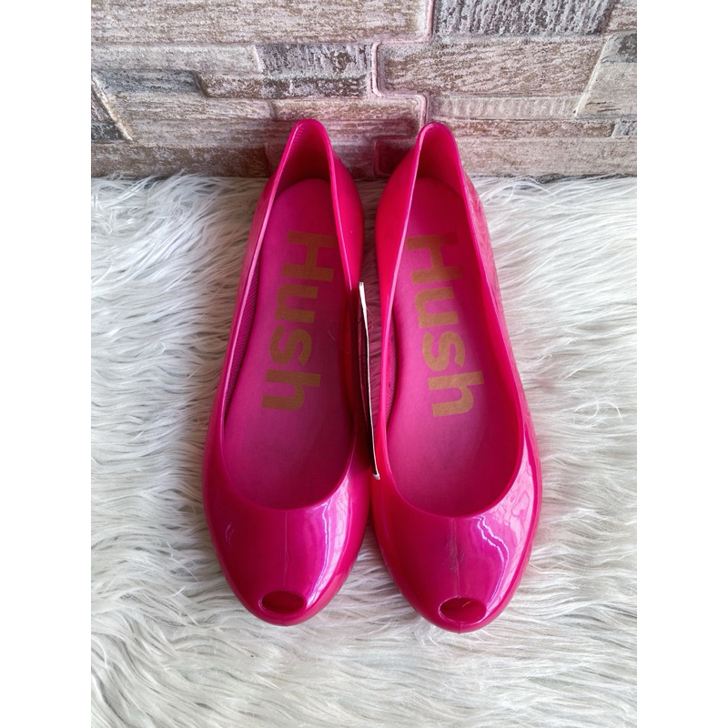 PSPGN.CO | ORIGINAL BRANDED HUSH PUPPIES VALERINA BOW MAGENTA SEPATU WANITA JELLY SLIP ON KASUAL