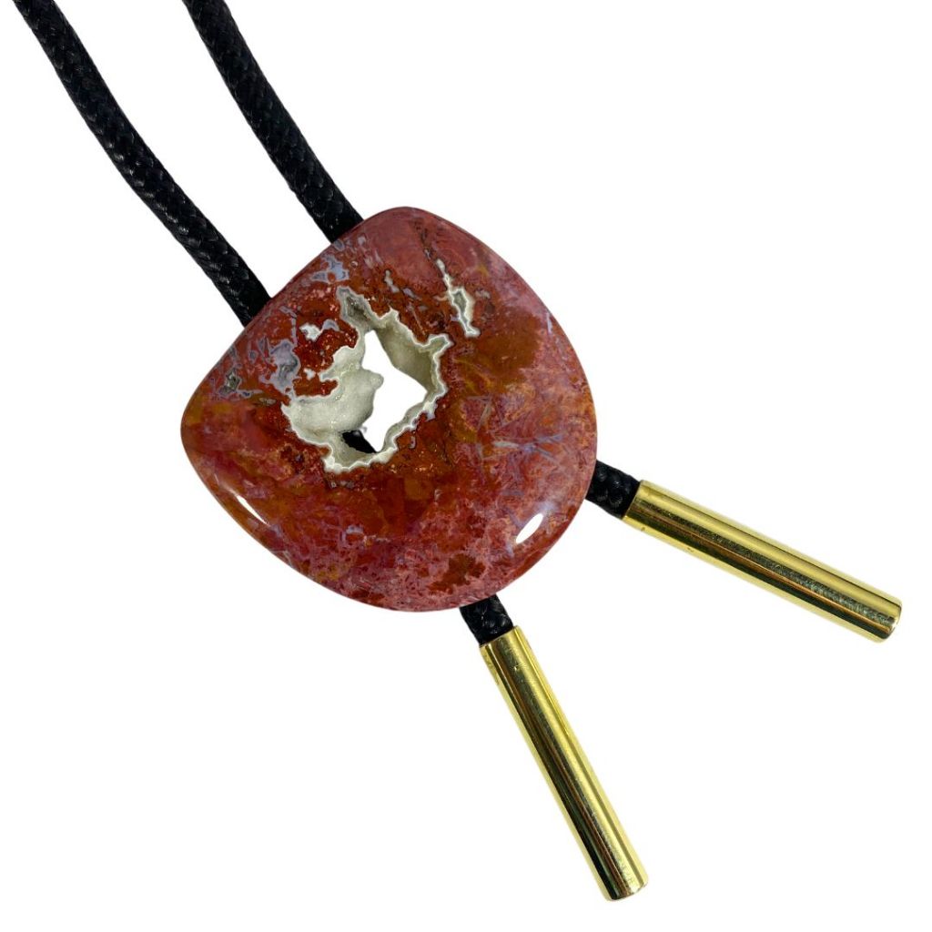 Bolo Tie Batu Mulia - Dasi Koboi Batu Red Jasper - Natural Red Jasper