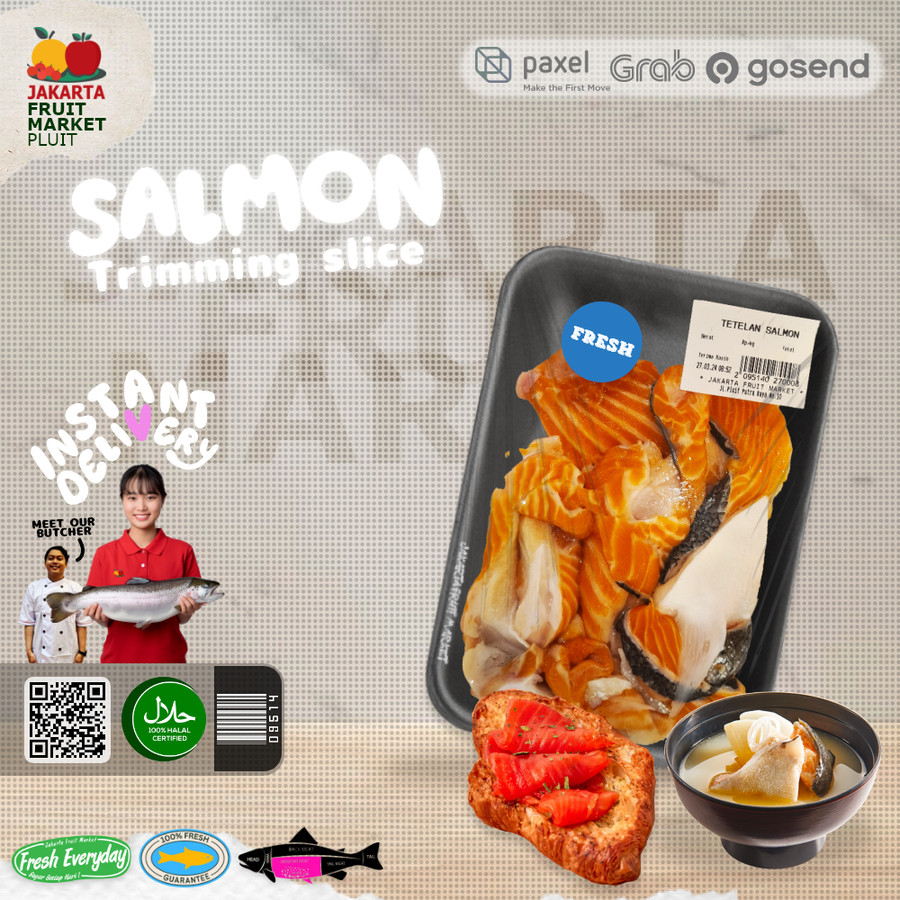 

TETELAN SALMON / TRIMMING / SCRAPE / Ikan Seafood fresh