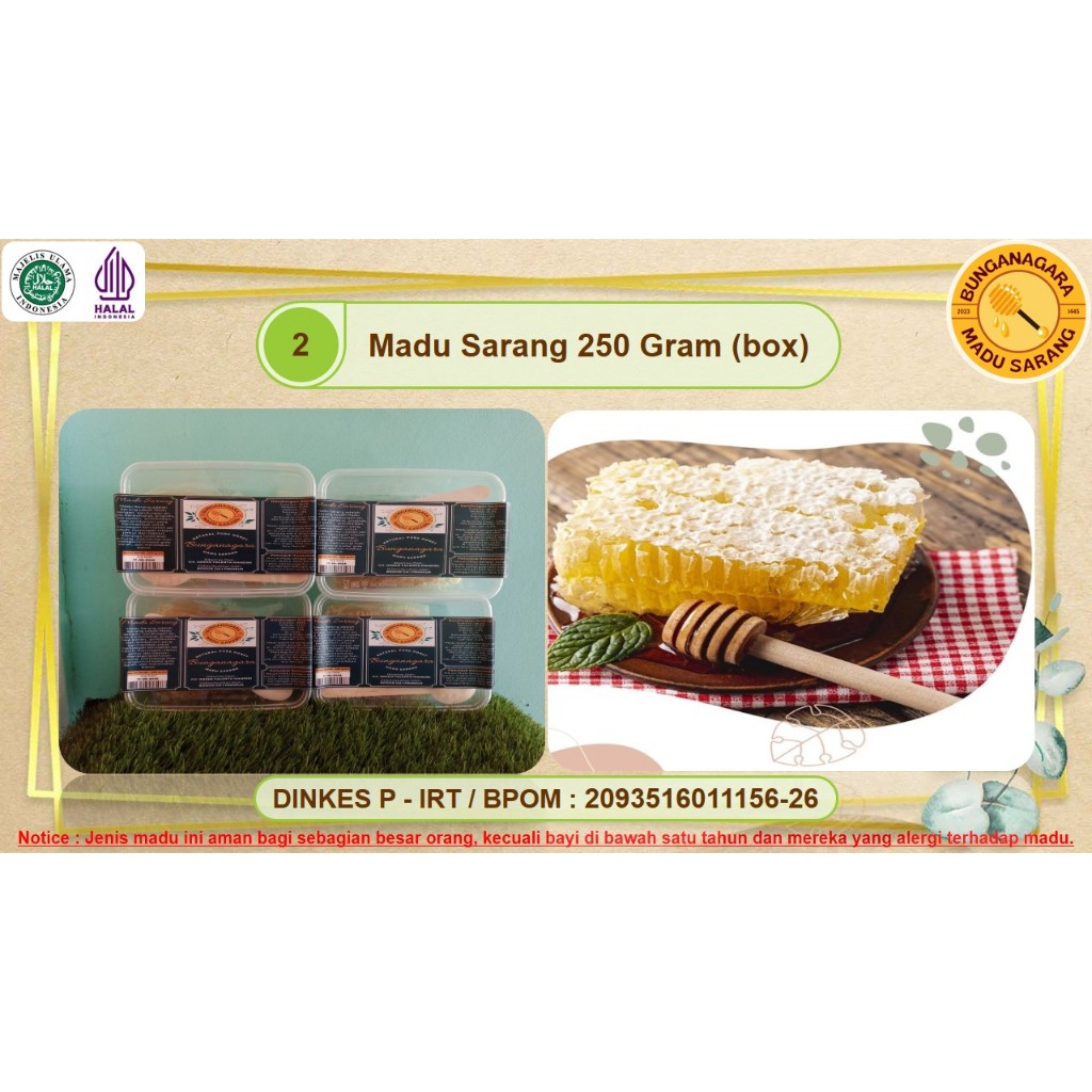 

MADU SARANG ASLI HUTAN ALAM INDONESIA 250 GRAM BUNGANAGARA PURE HONEY