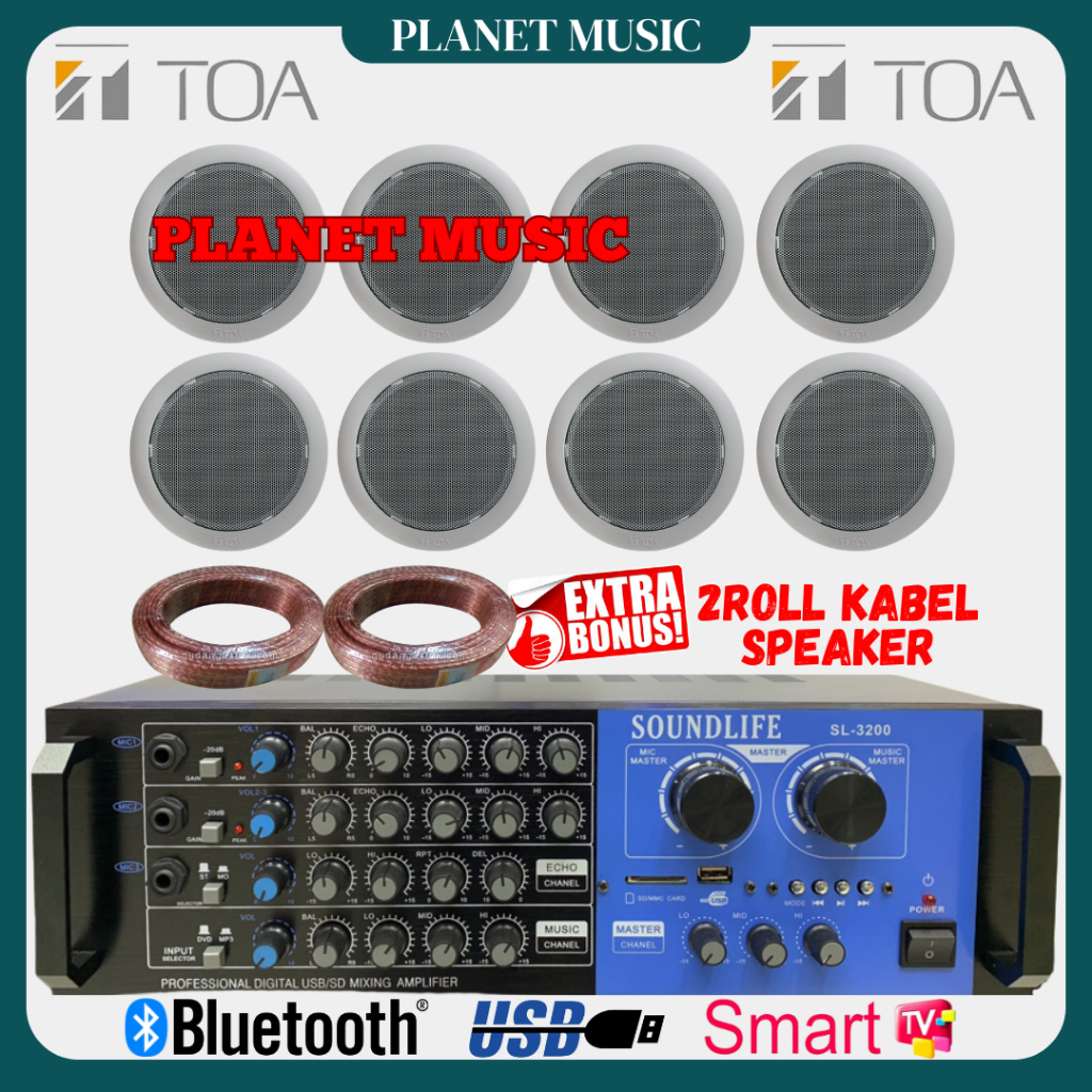 Paket Speaker Ceiling TOA Indoor / Paket Speaker Plafon TOA ( 8 Speaker )